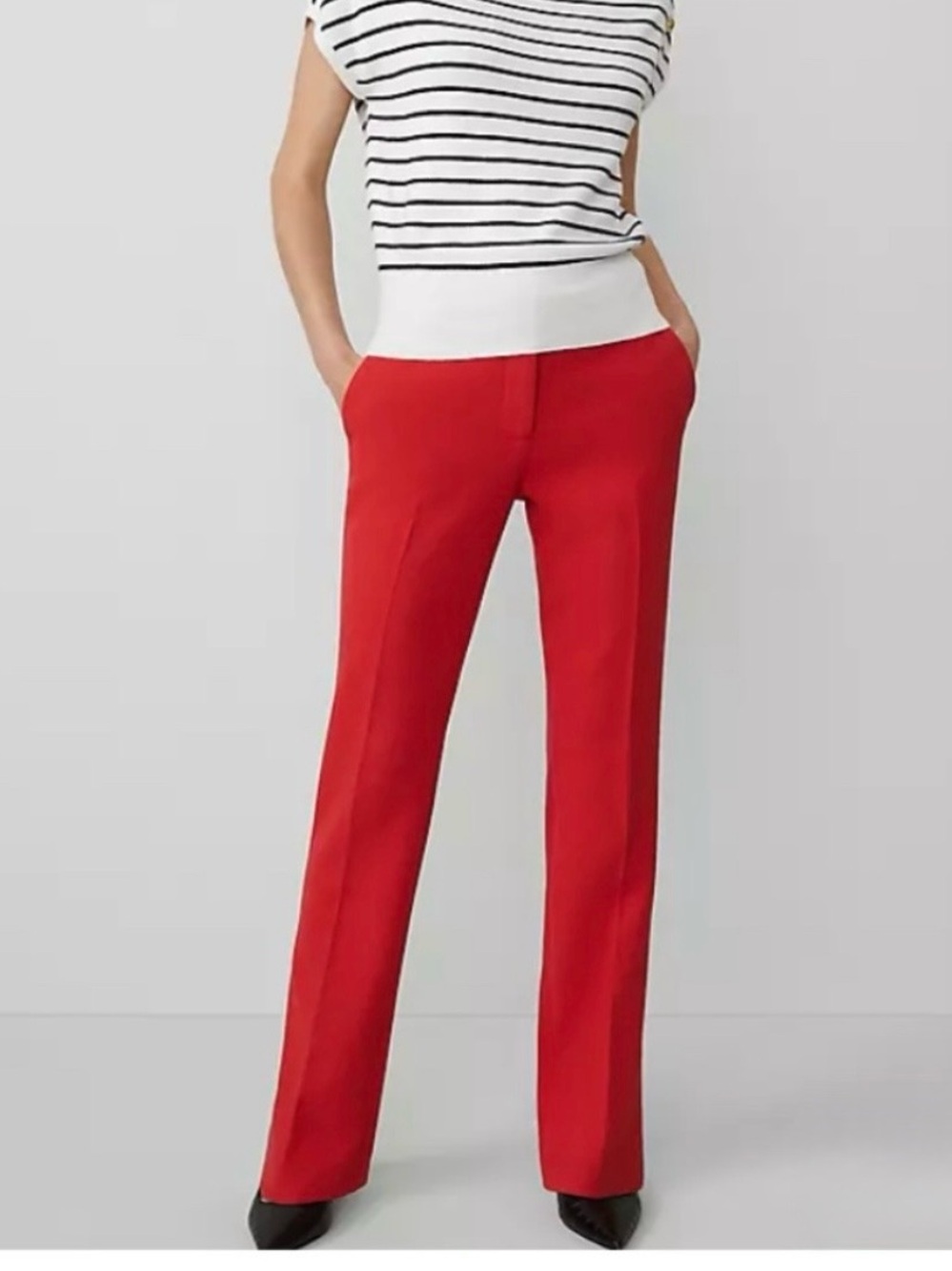 Ann Taylor The Sophia Women’s Red Straight-Leg Dress Pants
